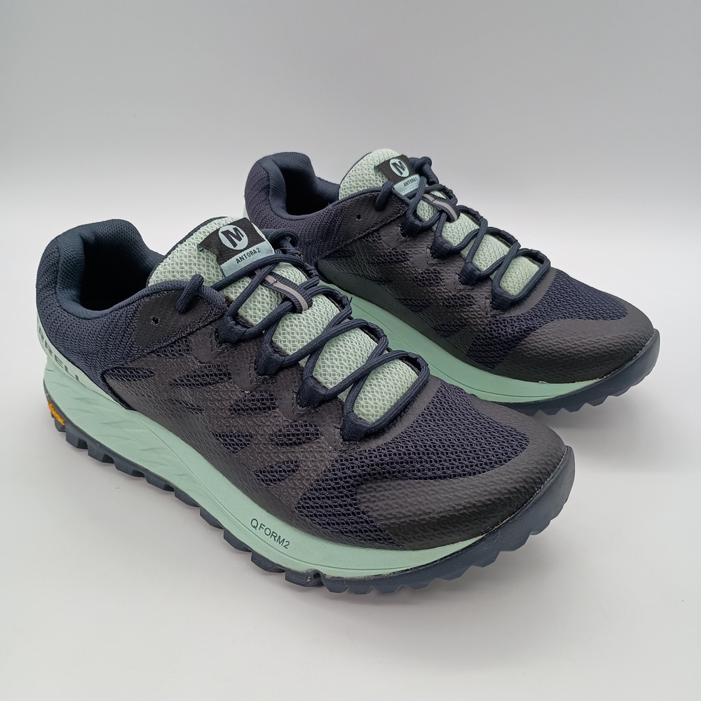 Merrell Antora 2 Trail Running Shoes Navy Seafoam Green Womens 7.5 J066844